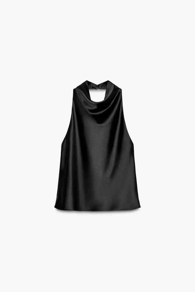 Eliza Satin Halter Neck Top