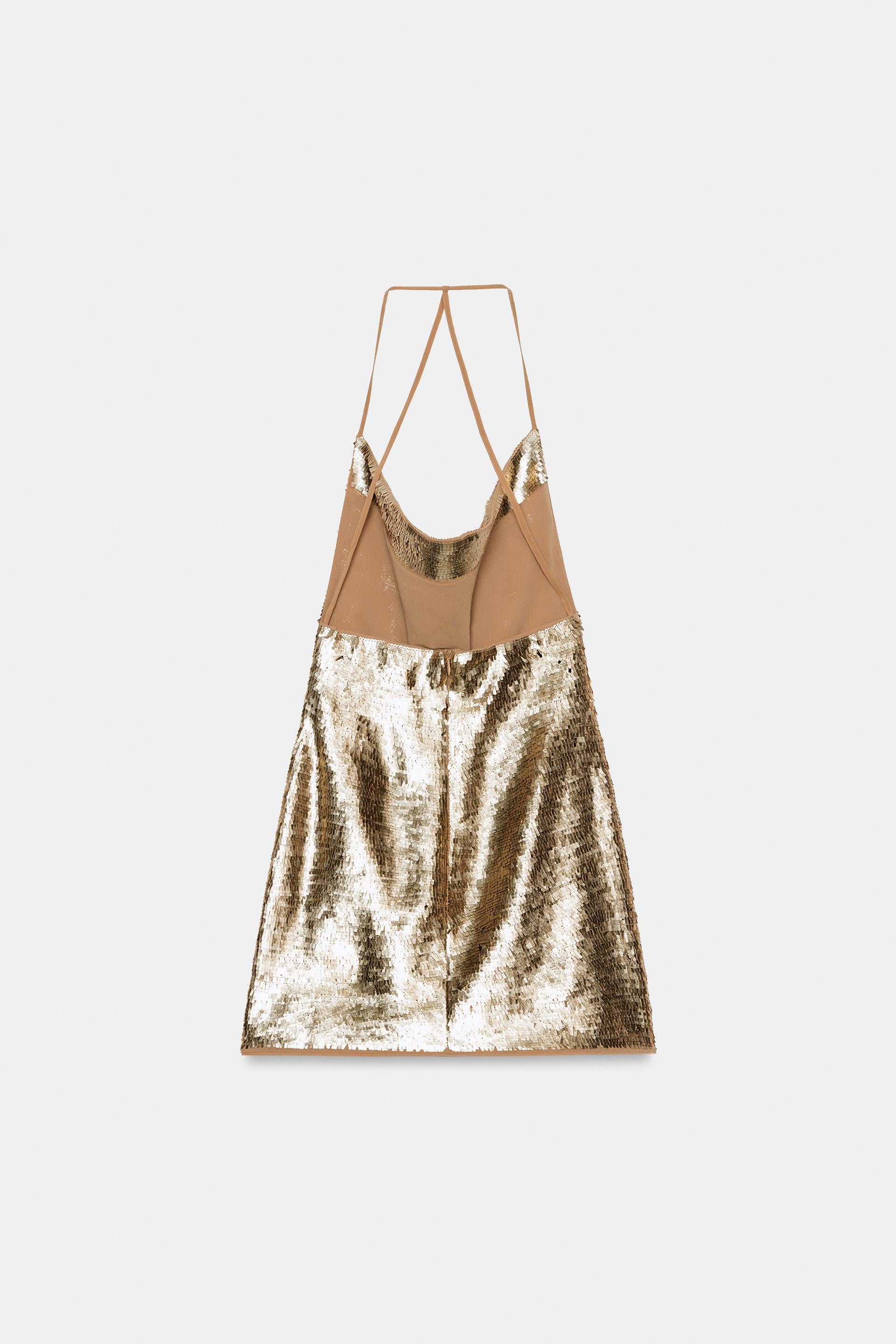 Milena Sequin Halter Mini Dress