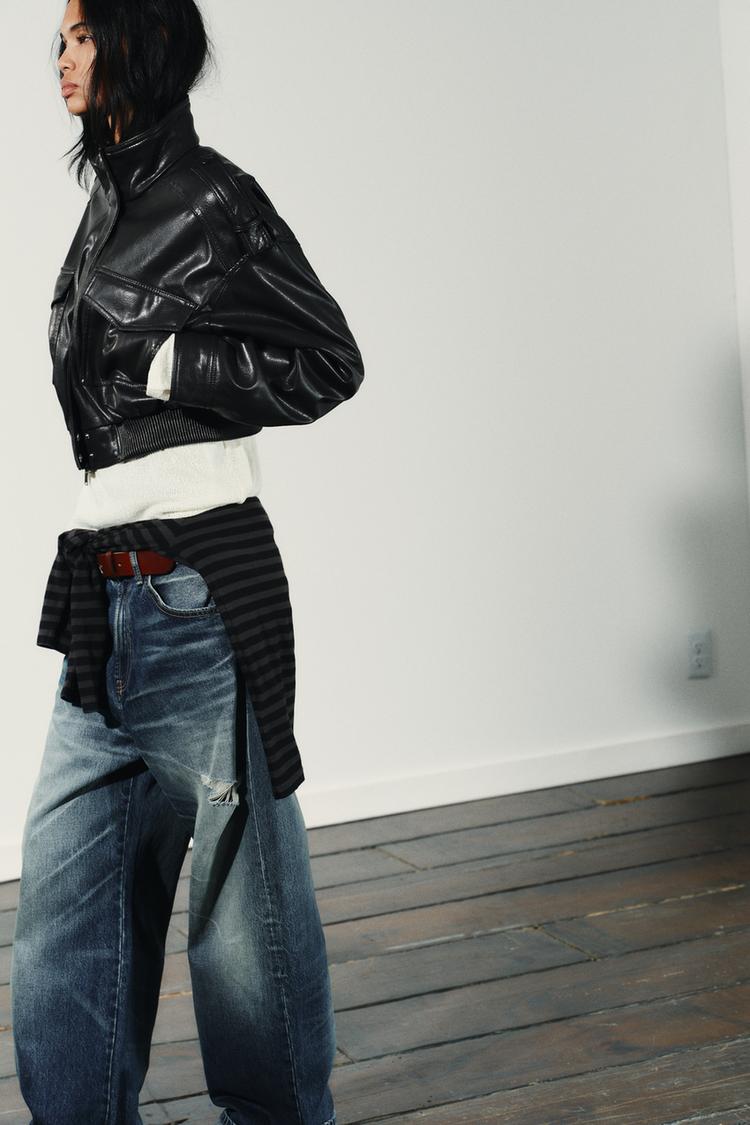 Suzy Faux Leather Cropped Jacket