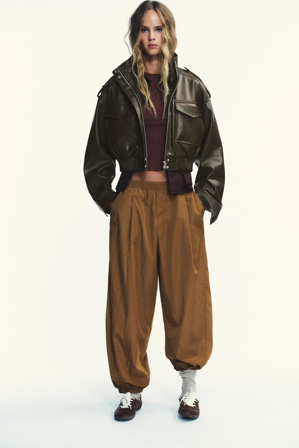 Suzy Faux Leather Cropped Jacket