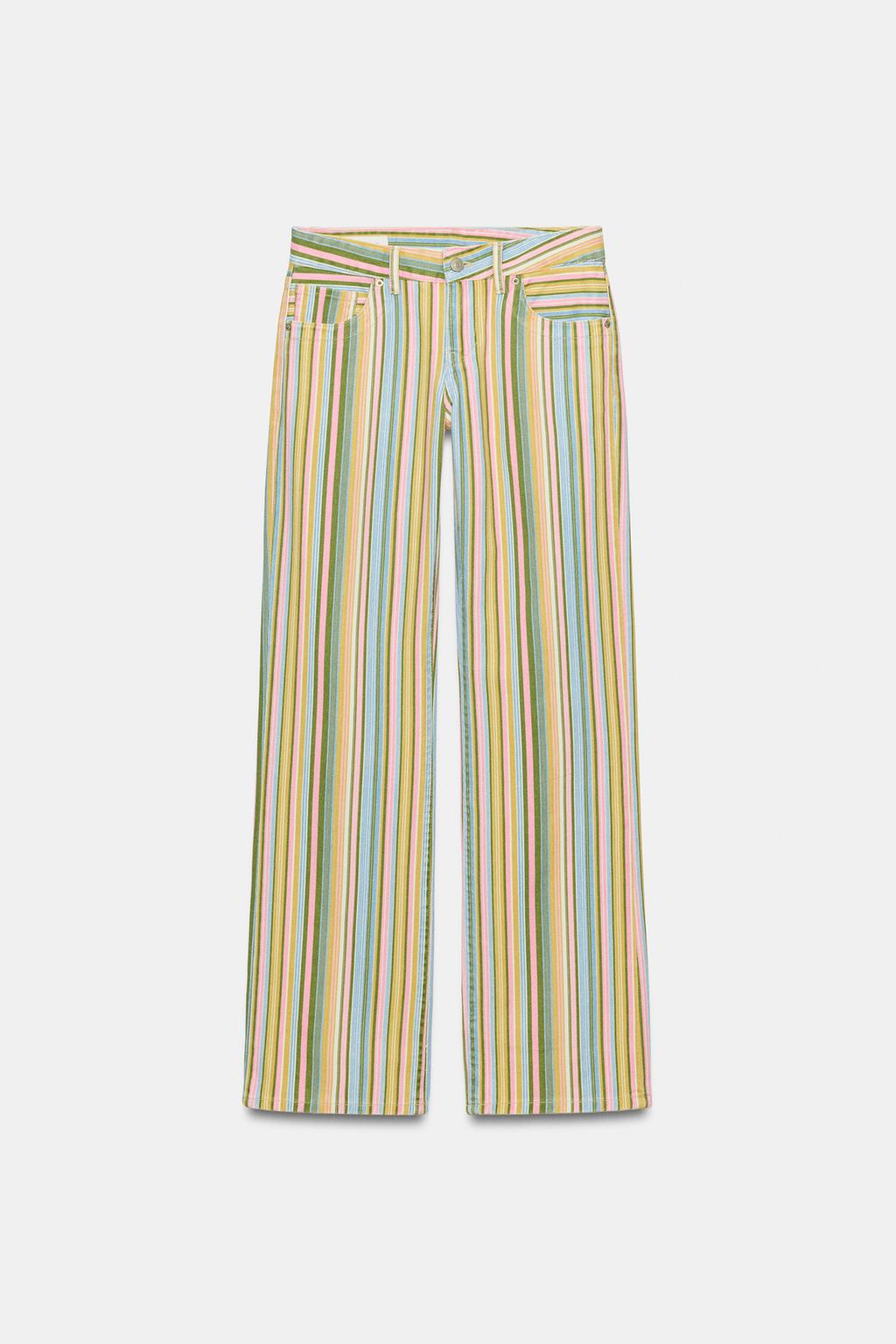 Lottie Striped Low Rise Jeans
