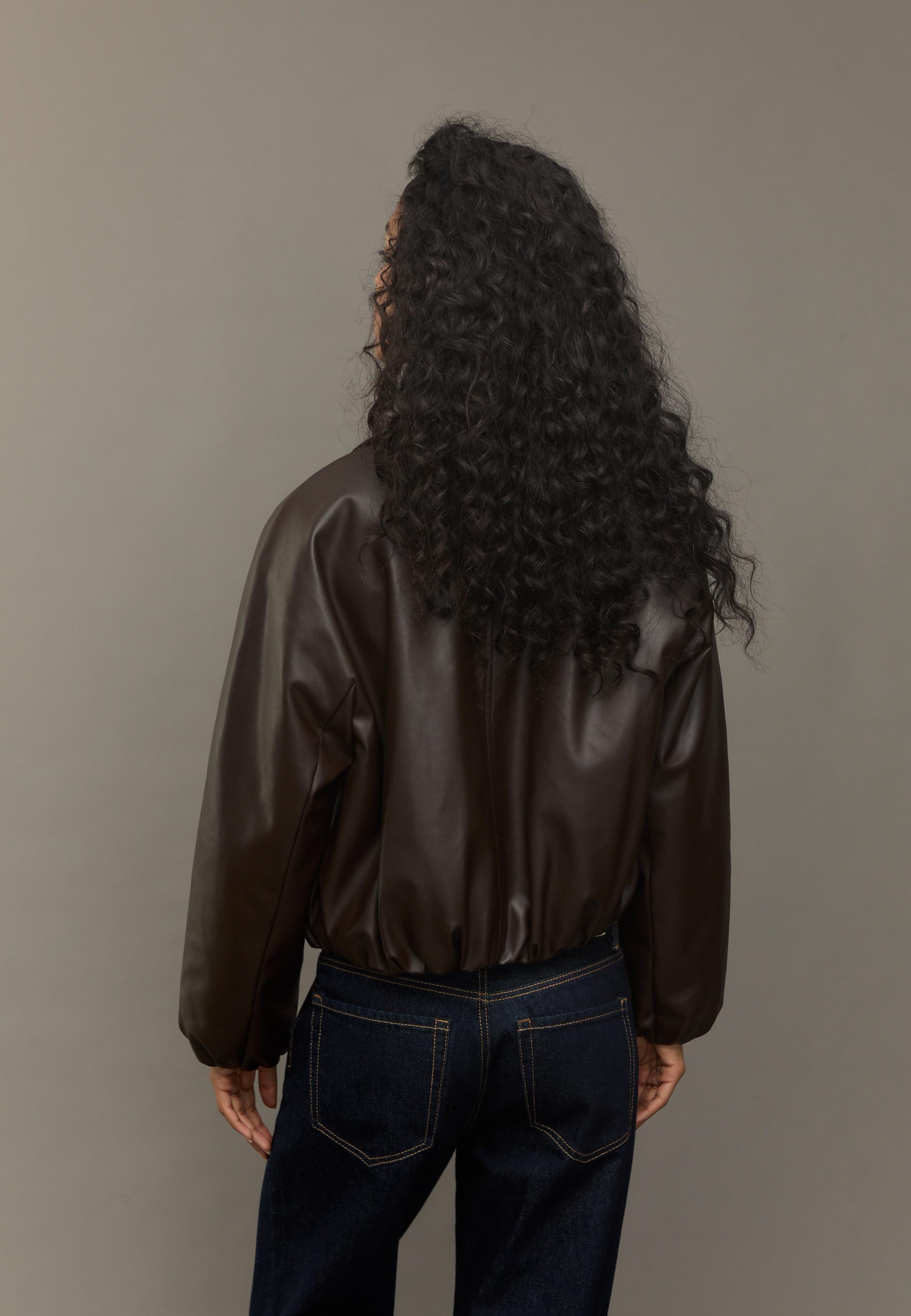 Natasha Faux Leather Bomber