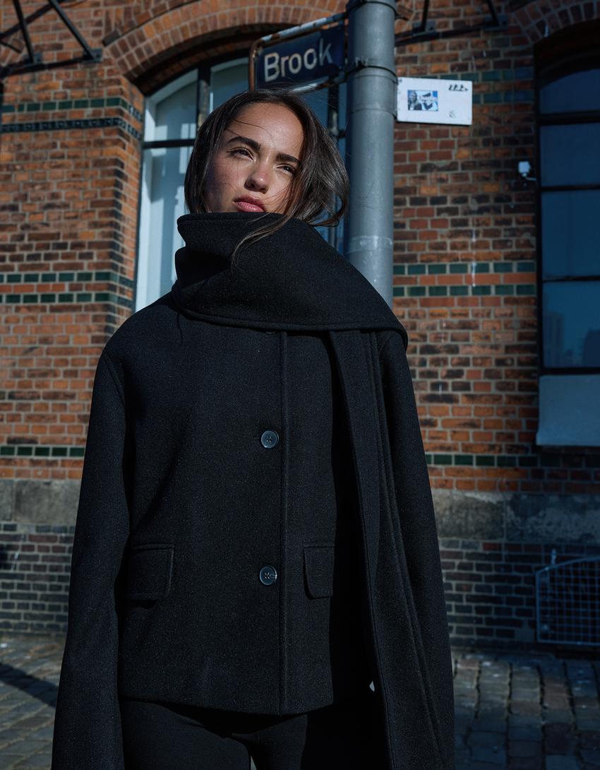 Celine Luxe Scarf Short Trench Coat