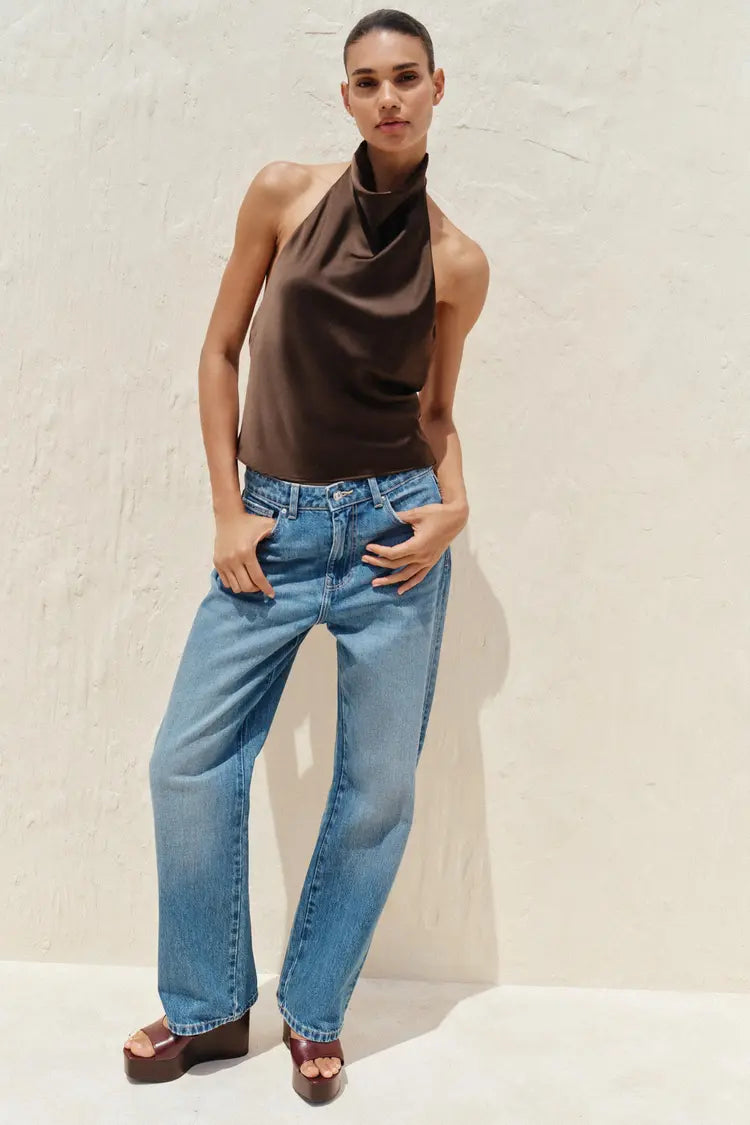 Eliza Satin Halter Neck Top