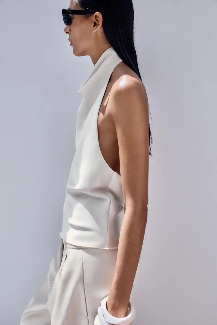Eliza Satin Halter Neck Top