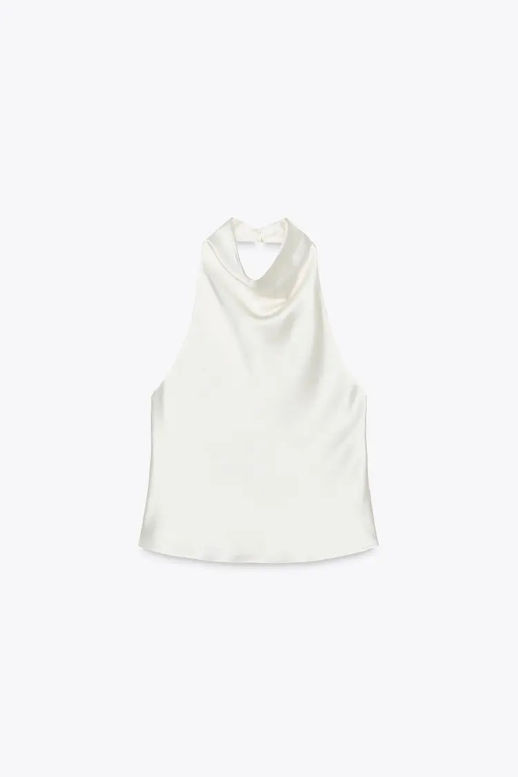 Eliza Satin Halter Neck Top