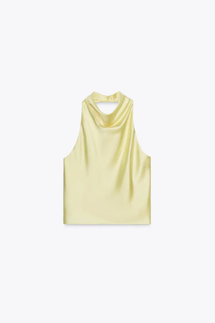 Eliza Satin Halter Neck Top