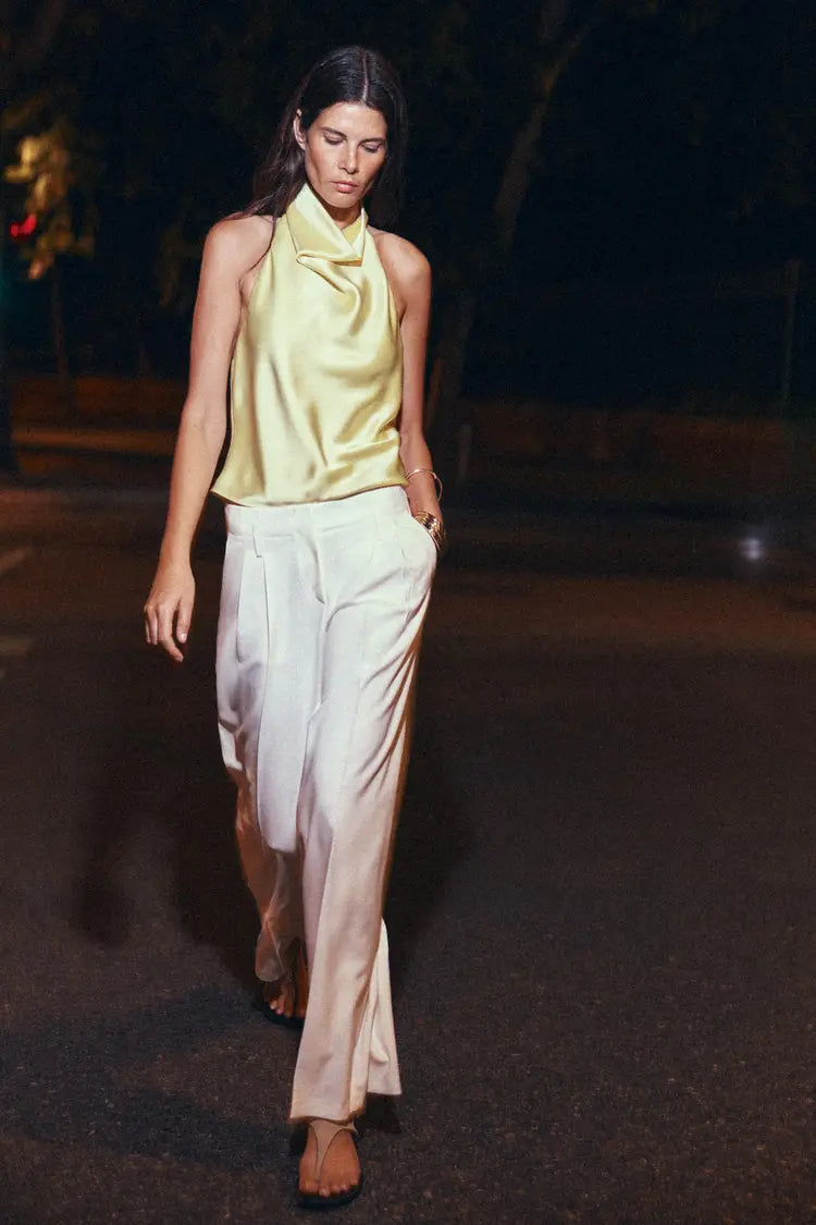 Eliza Satin Halter Neck Top