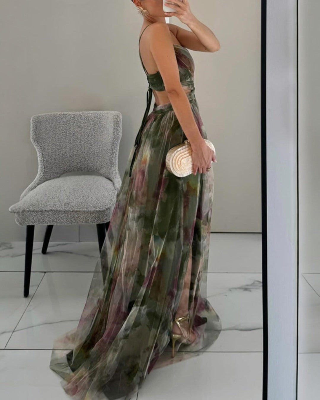 Evelyn Flower Maxi Dress