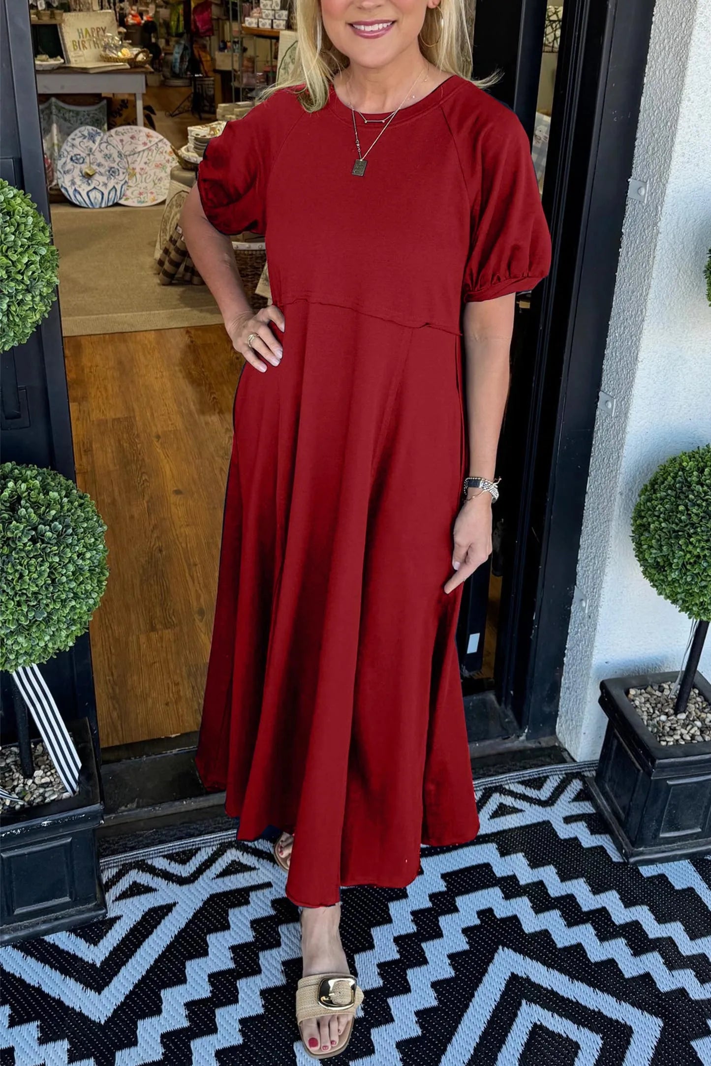 Alessa Puff Sleeve Maxi Dress
