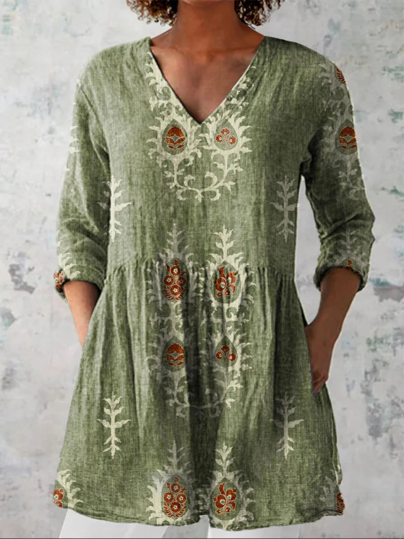 Sabrina | Long Blouse with V-Neck