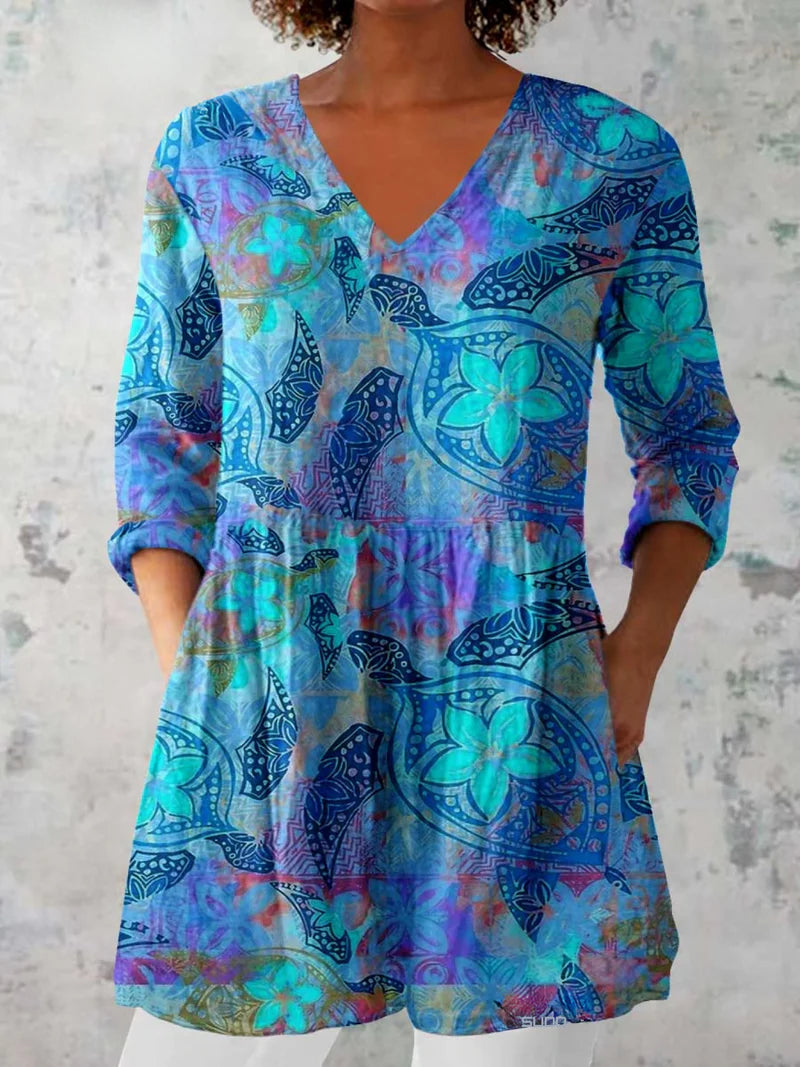 Sabrina | Long Blouse with V-Neck