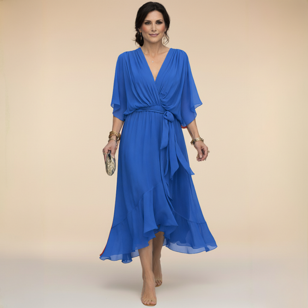 Edith | V-neck Chiffon Dress