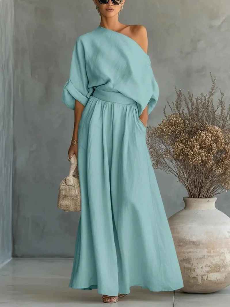 Selly | Off-Shoulder Linen Co-Ord Set
