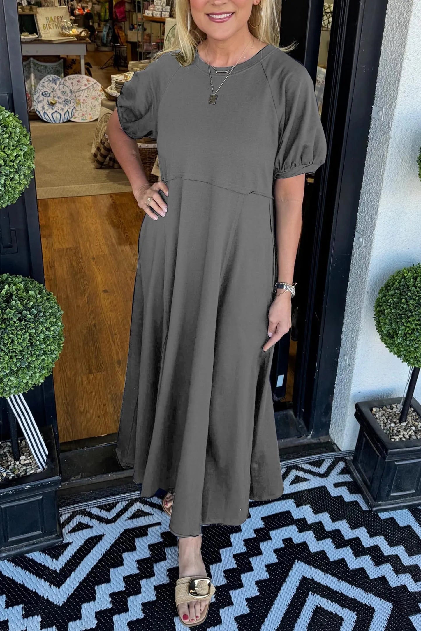Alessa Puff Sleeve Maxi Dress