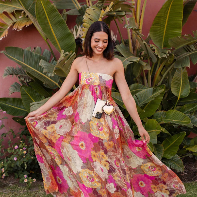 Elsa Floral Strapless Maxi Dress