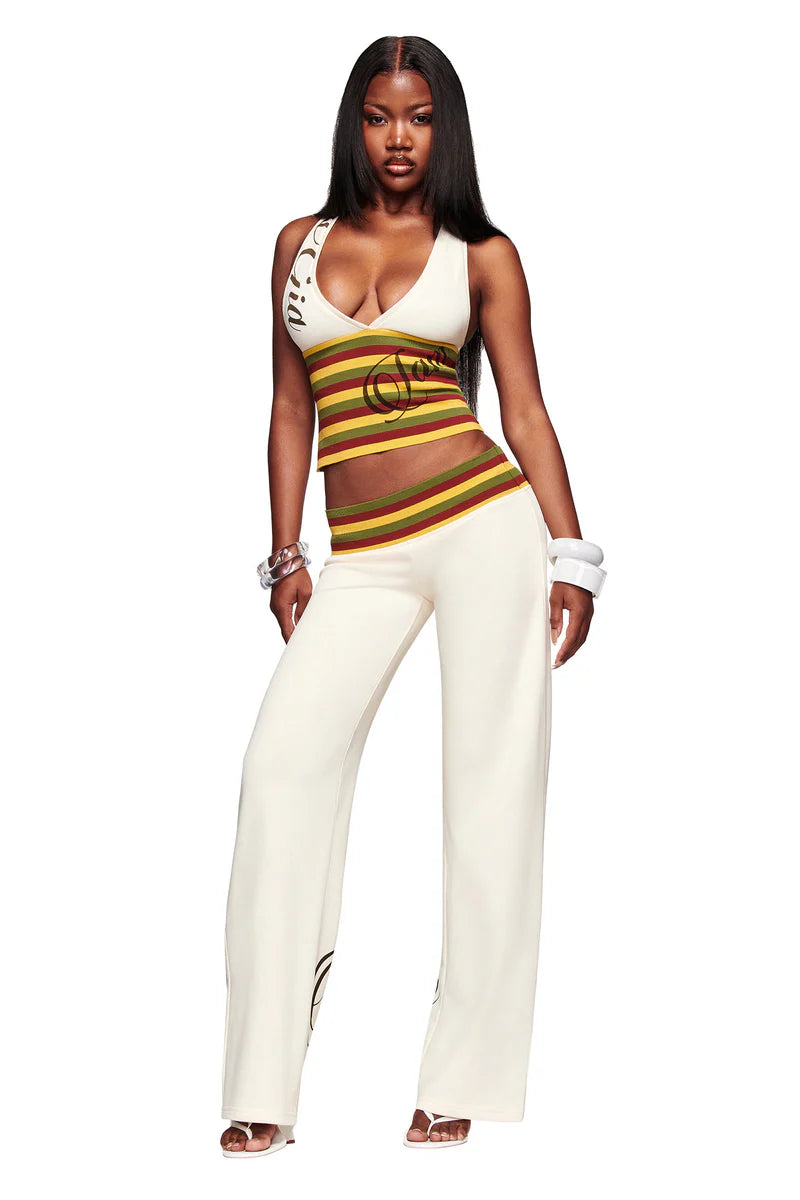 Mona Retro Stripe Halter Co-Ord Set