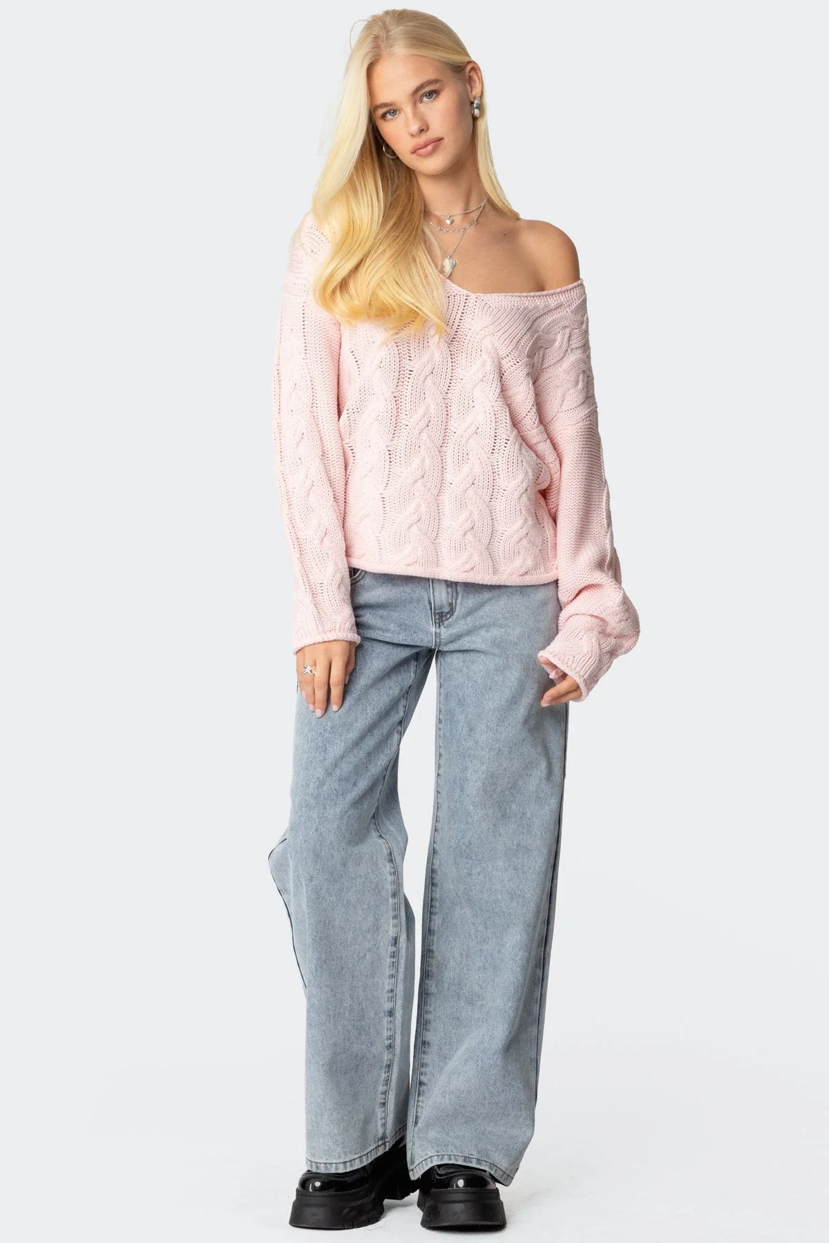 Luca Oversized Cable Knit Sweater
