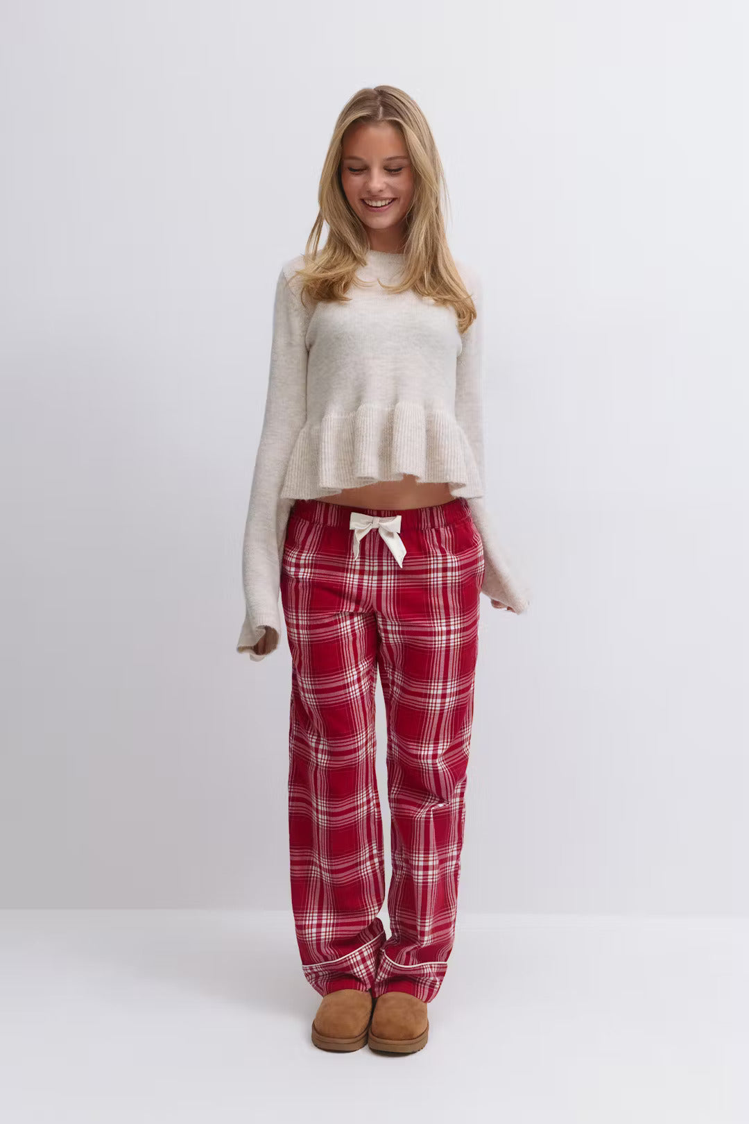 Ribbon Flannel PJ Top