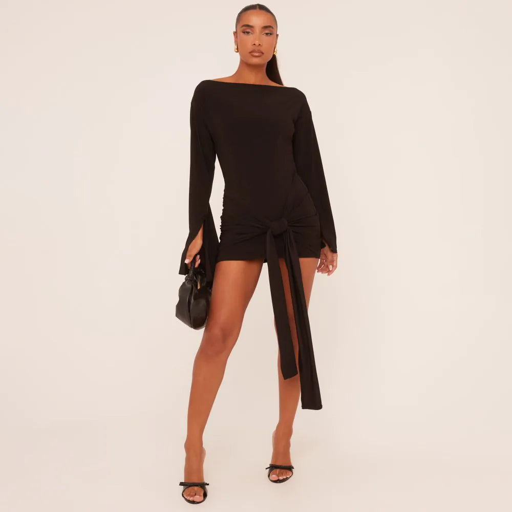 Long Flared Sleeve Dress - LOUVELLI