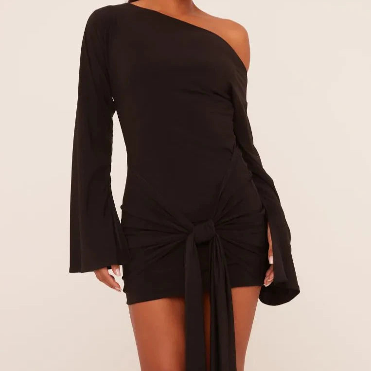 Long Flared Sleeve Dress - LOUVELLI