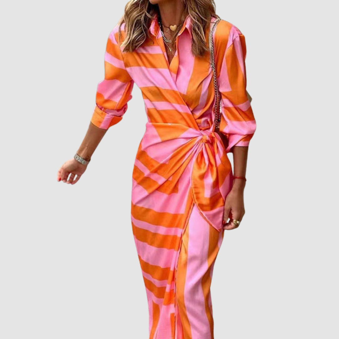 Kaitlyn | Striped Midi Shirt Dress