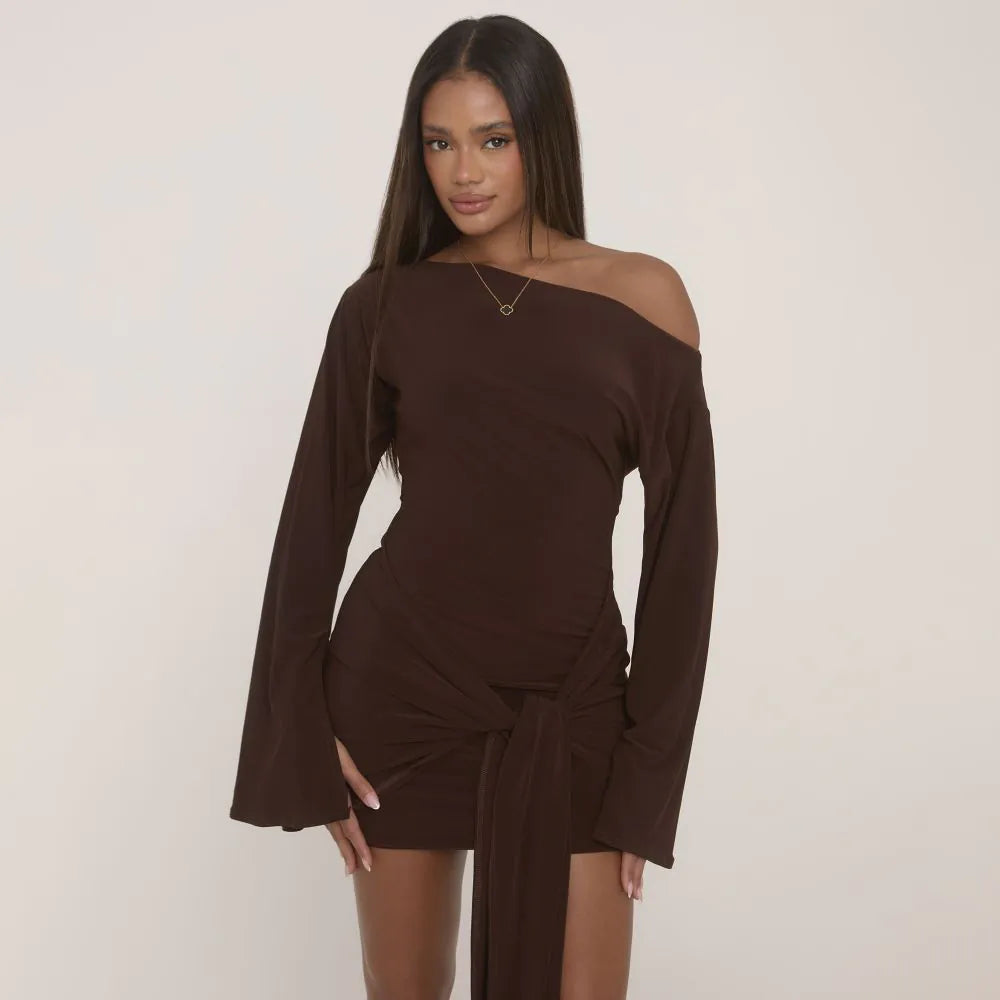 Long Flared Sleeve Dress - LOUVELLI