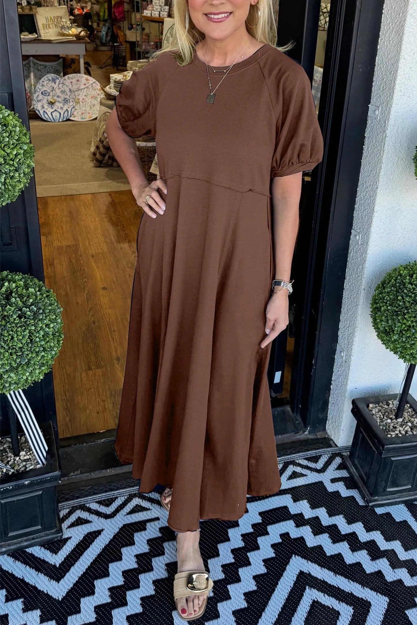 Alessa Puff Sleeve Maxi Dress
