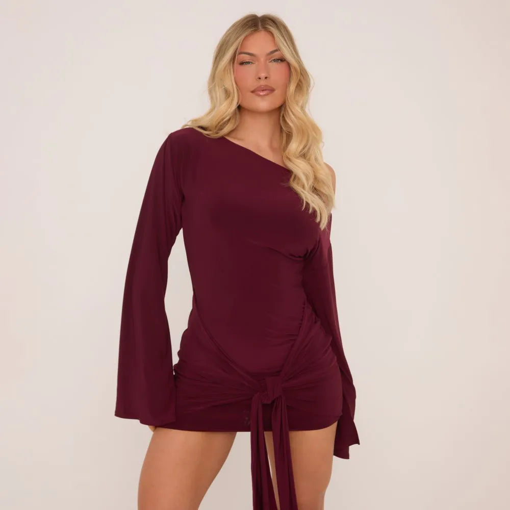 Long Flared Sleeve Dress - LOUVELLI