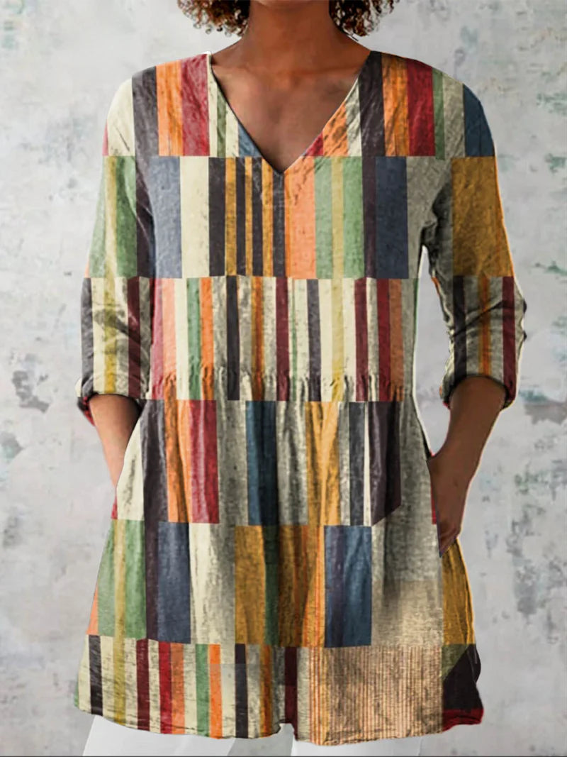 Sabrina | Long Blouse with V-Neck
