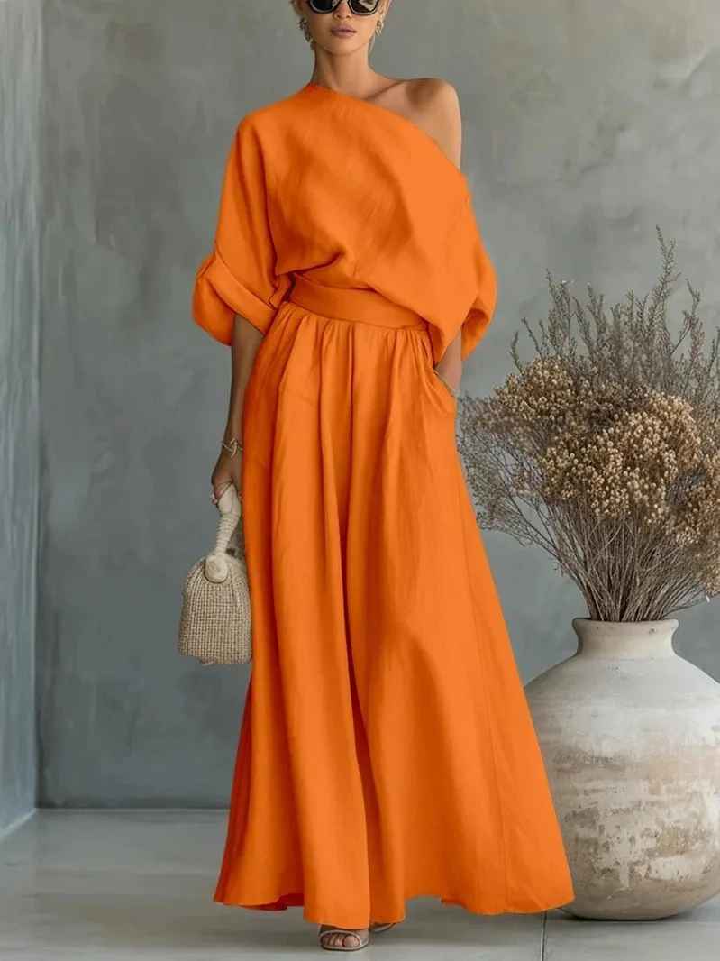 Selly | Off-Shoulder Linen Co-Ord Set