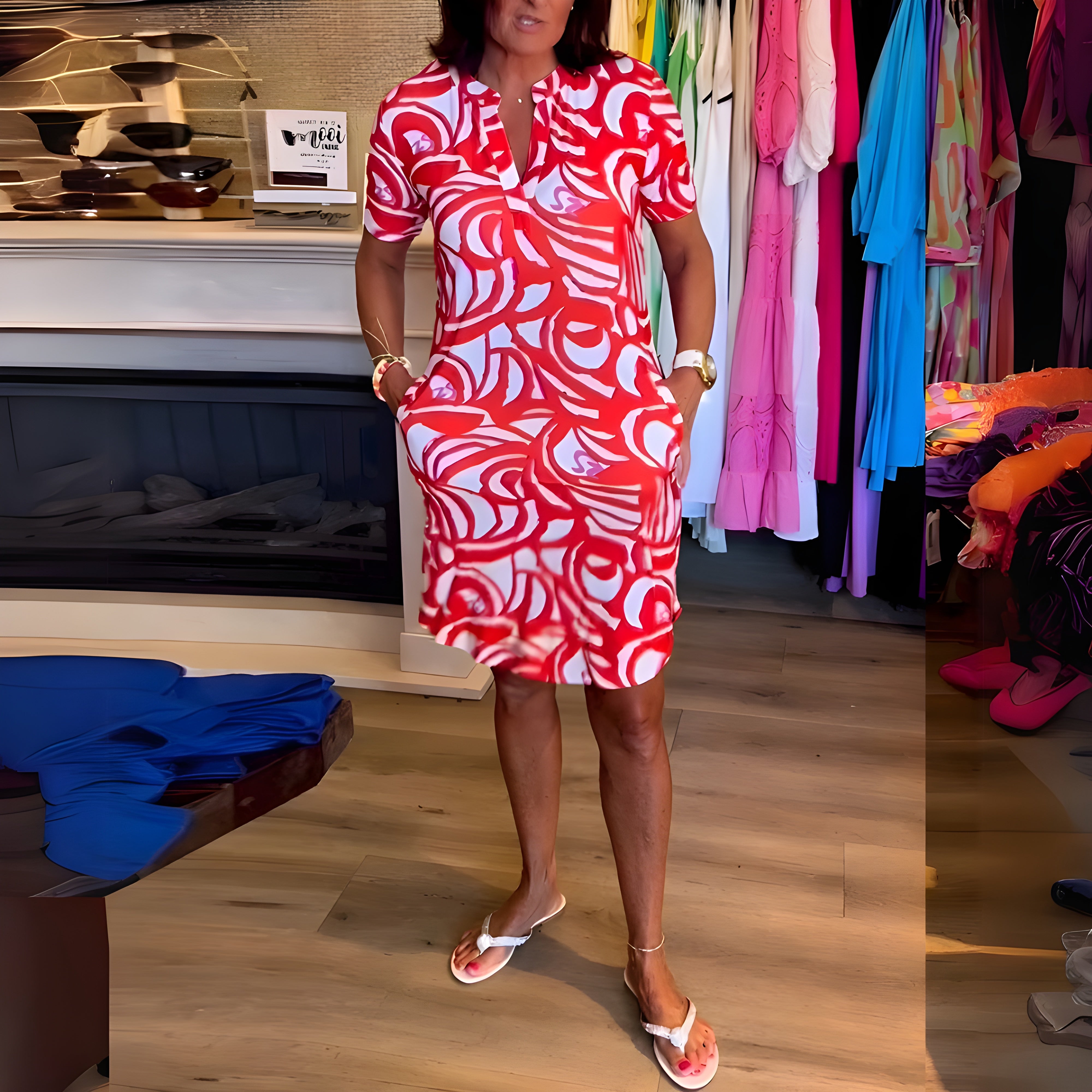 Maria – Midi Dress With Short Sleeves