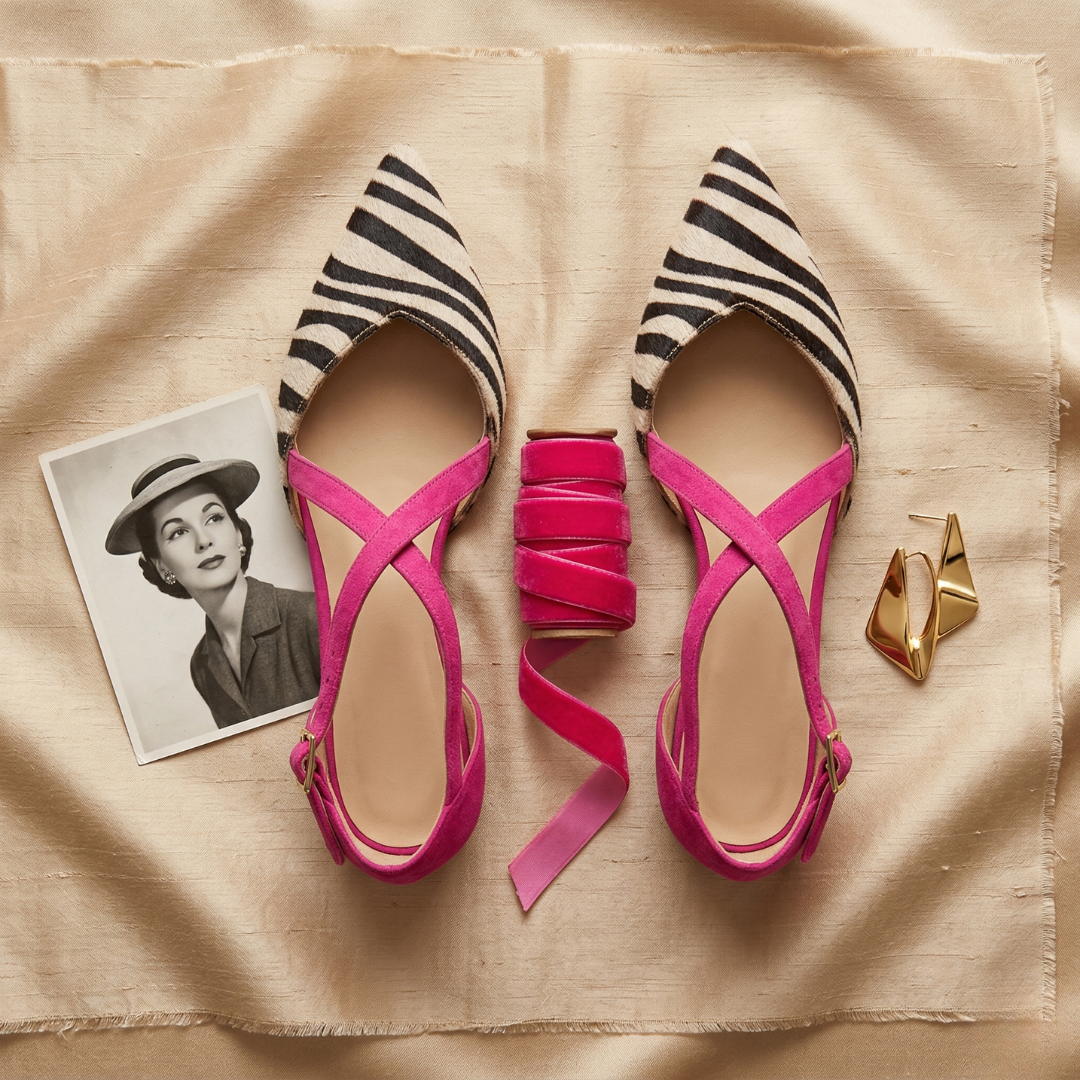 Ellen - Pointed Strap Flats