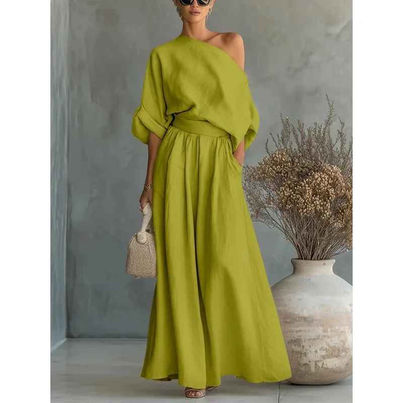 Selly | Off-Shoulder Linen Co-Ord Set