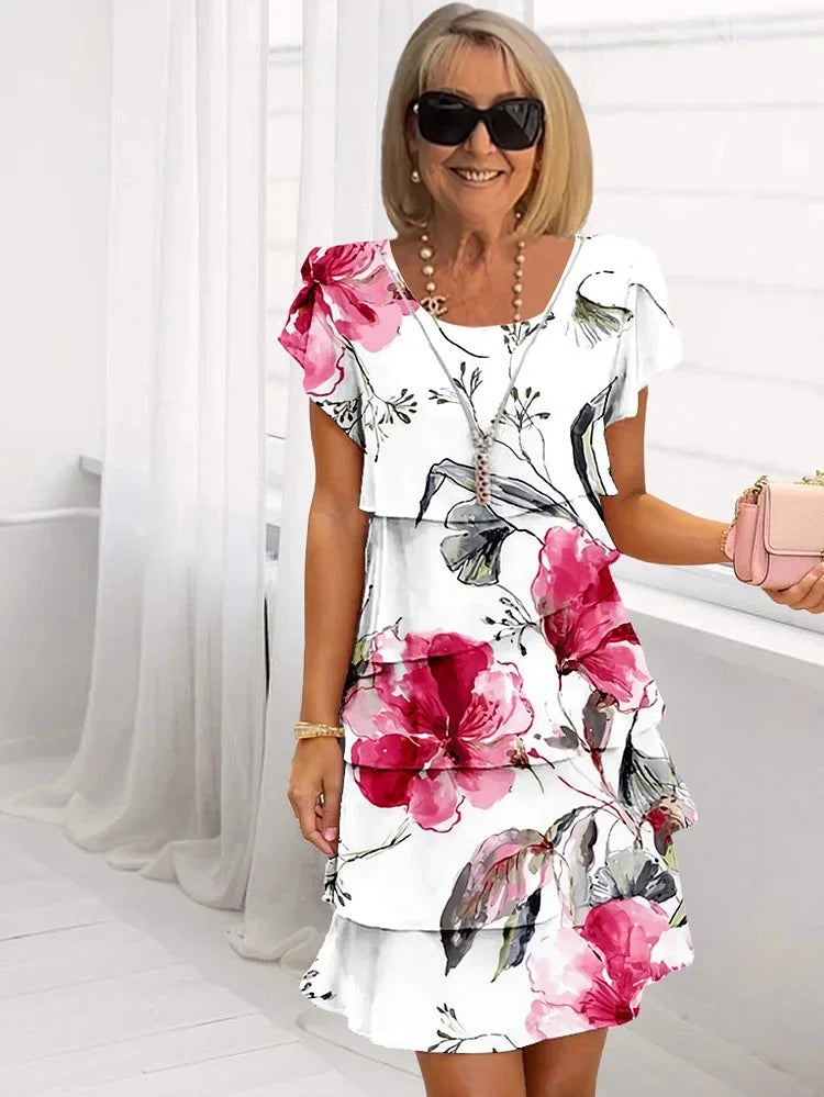 Catherine | Elegant Comfort Ruffle Dress