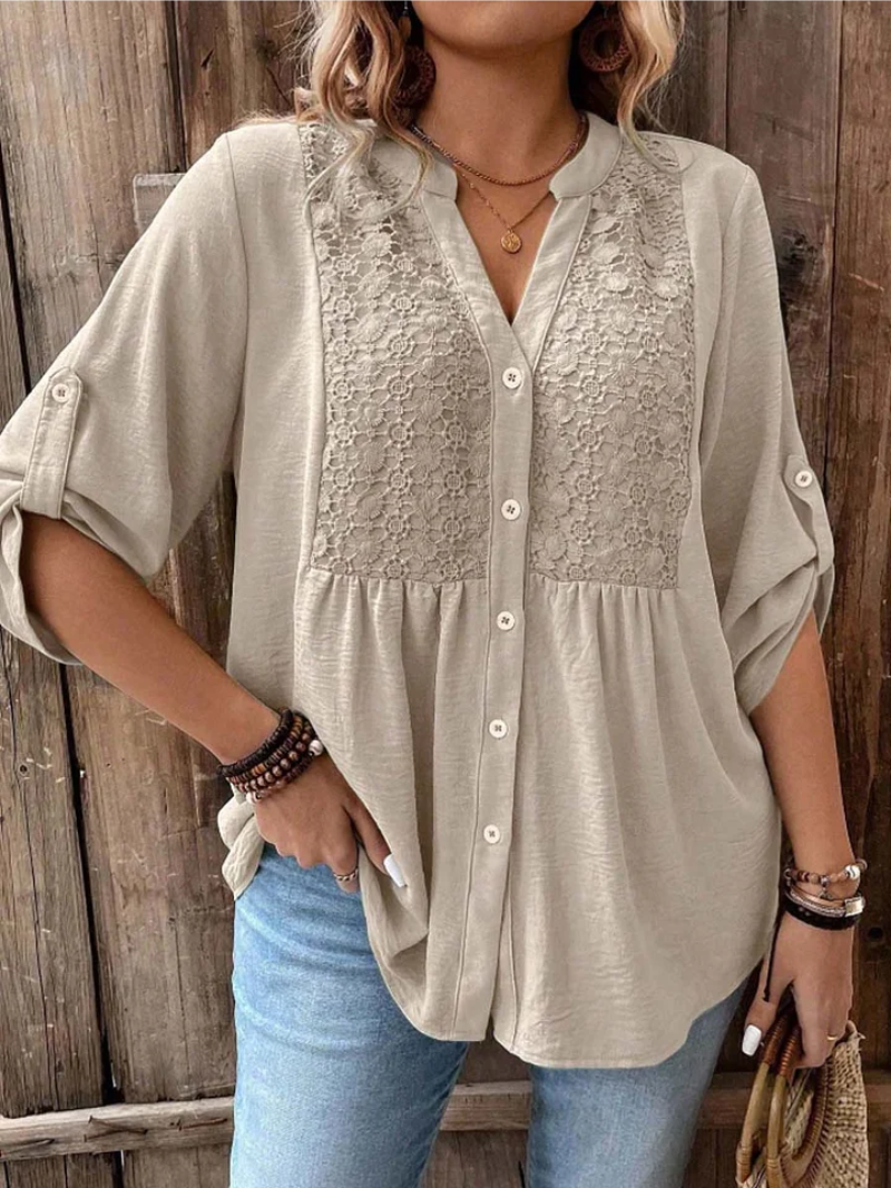 Hazel | V-Neck Button Blouse