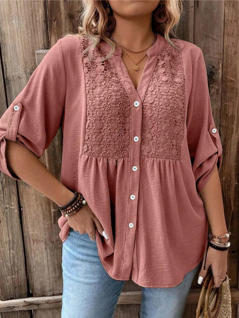 Hazel | V-Neck Button Blouse