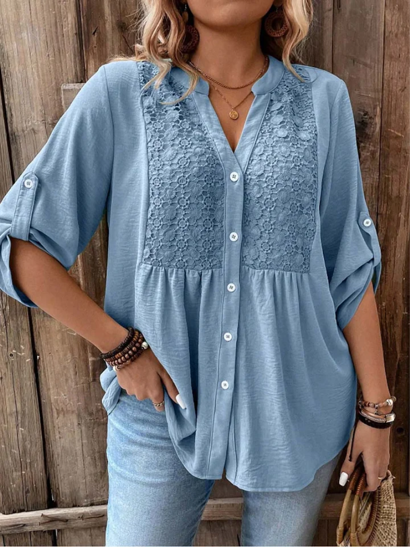 Hazel | V-Neck Button Blouse