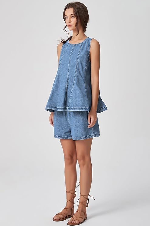Maia Denim Two-Piece Set