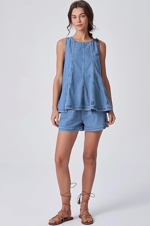 Maia Denim Two-Piece Set