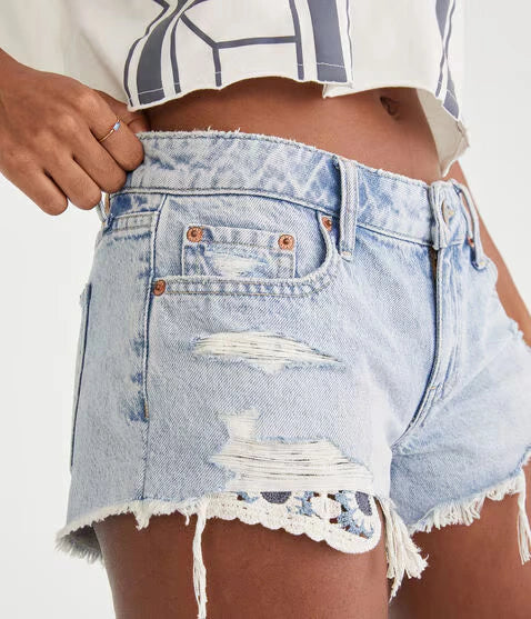 Harper Vintage Low-Rise Denim Shorts