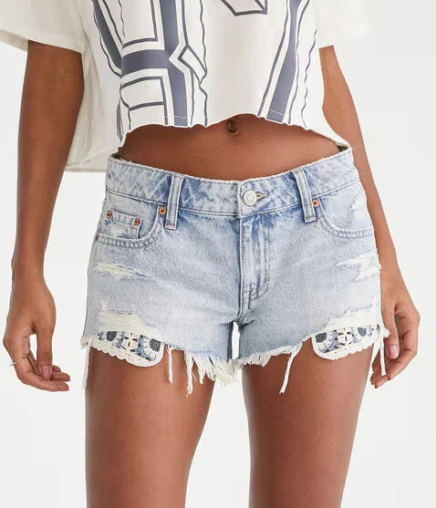 Harper Vintage Low-Rise Denim Shorts