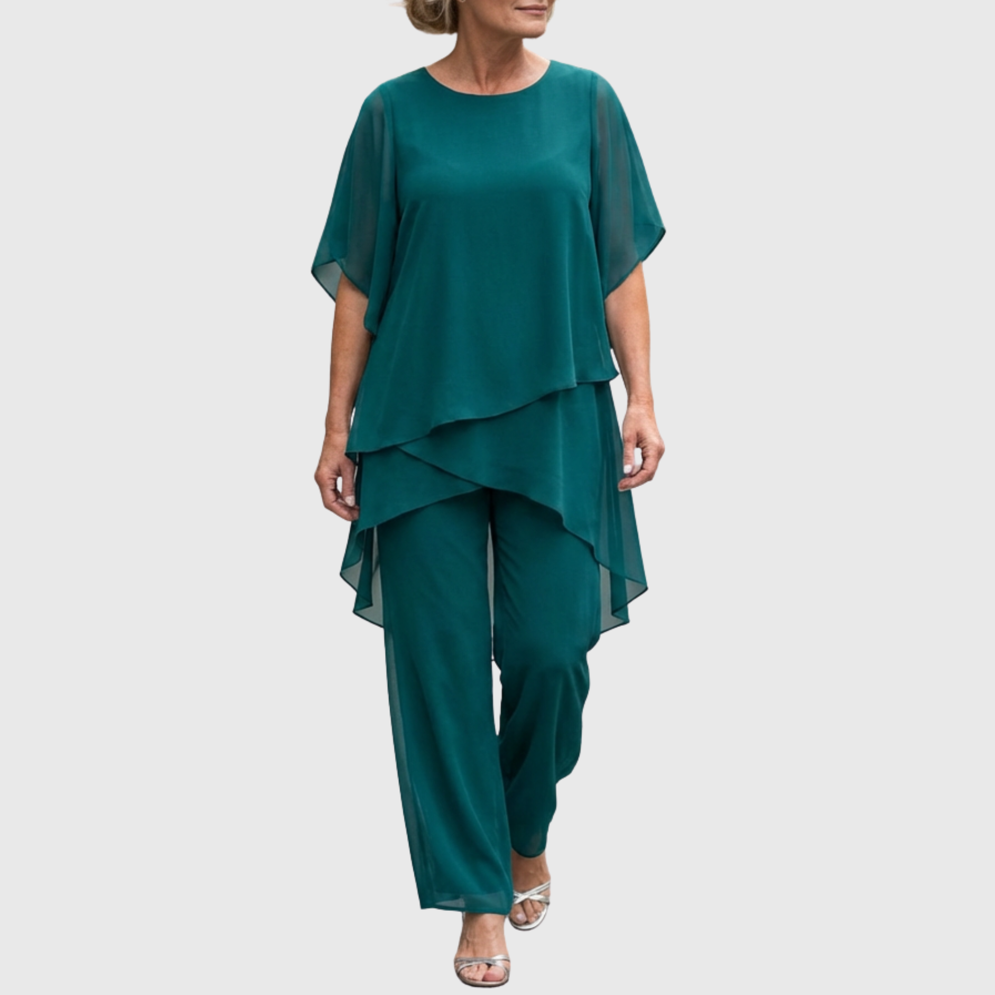 Lila | Draped Top With Palazzo Pants