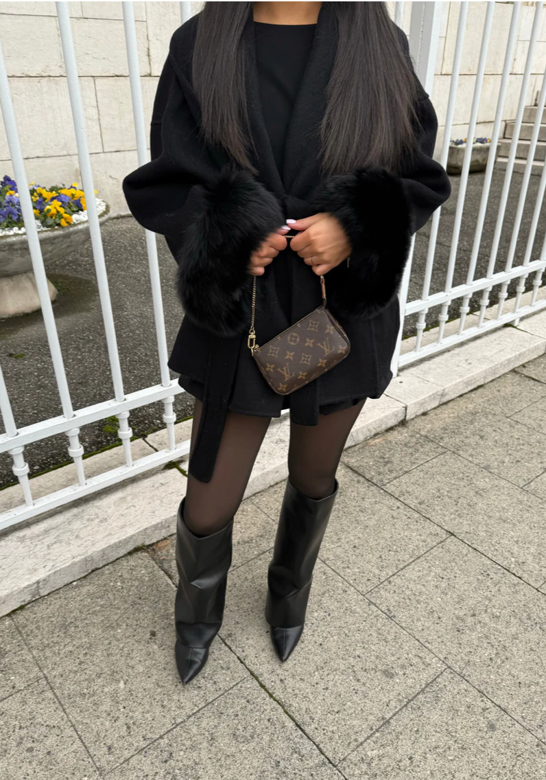 Belted Trench With Fur