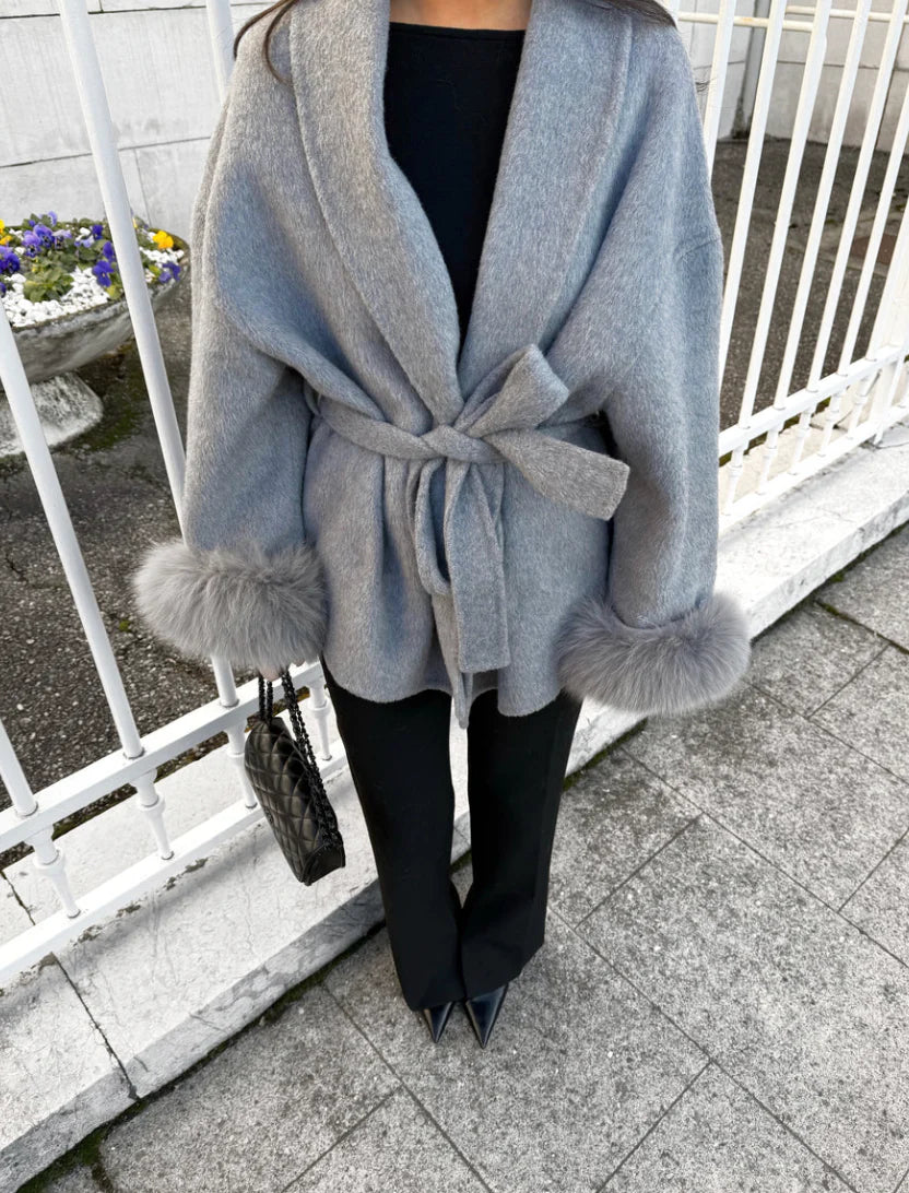 Belted Trench With Fur