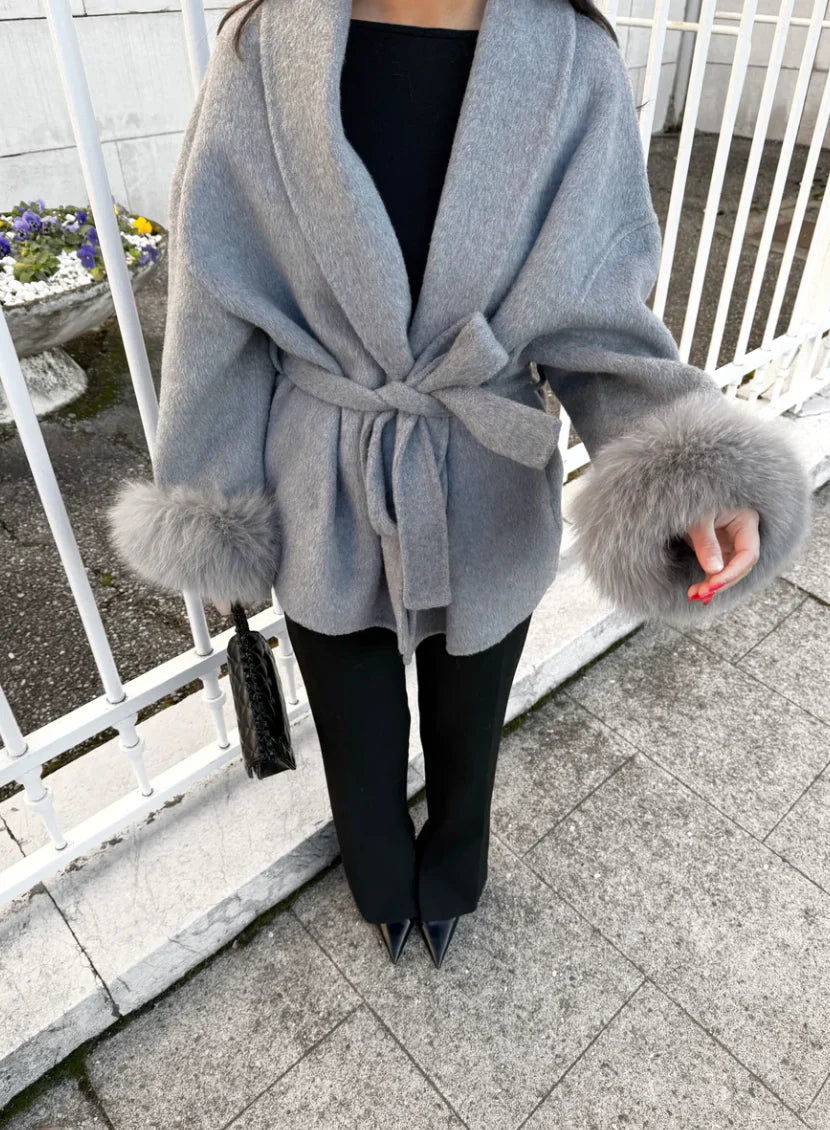 Belted Trench With Fur