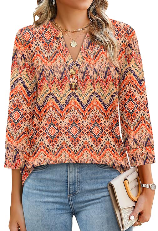 Melinda V-Neck Button Blouse