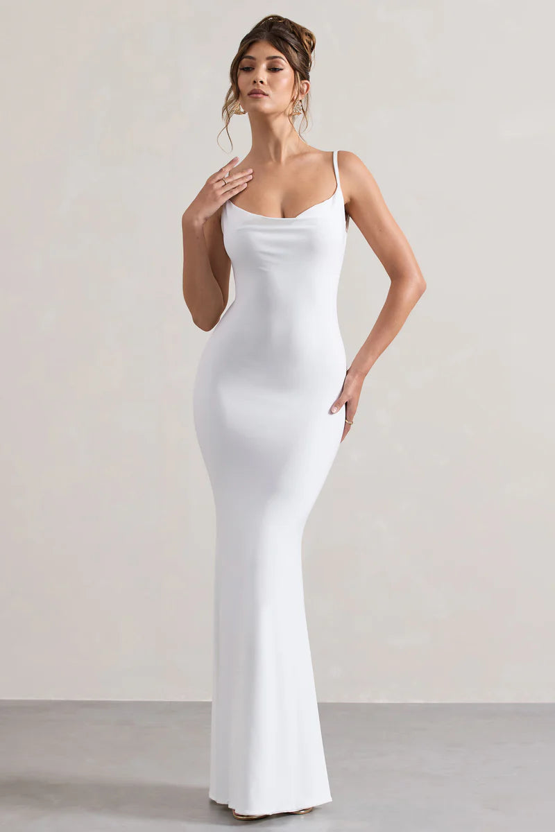 Phoebe Cowl Neck Backless Maxi Dress