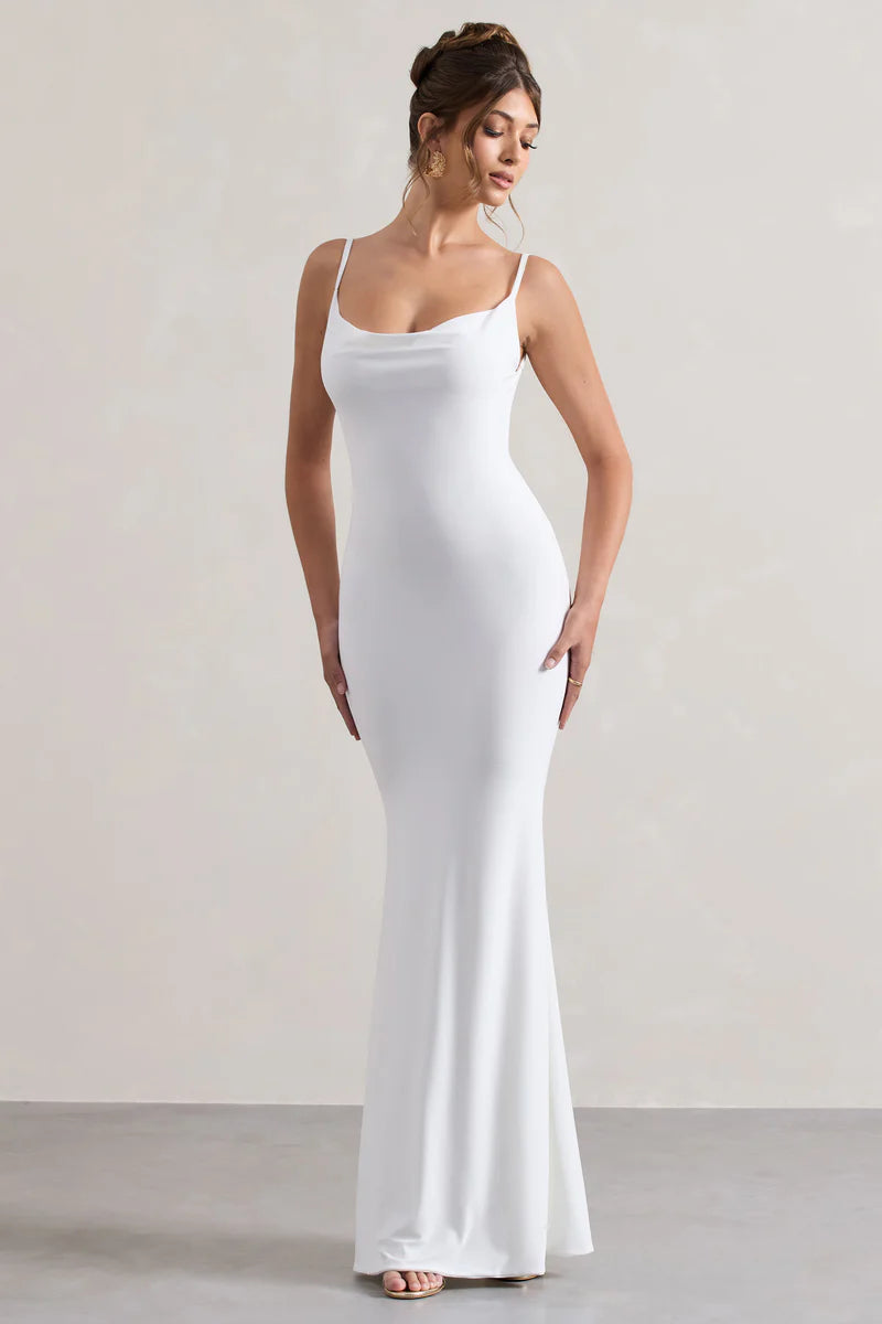 Phoebe Cowl Neck Backless Maxi Dress