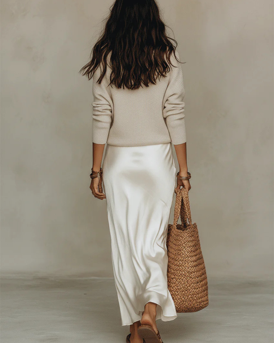 Lucy | Maxi Satin Dress with Sweater